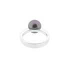 Image 5 of White gold ring with Tahitian pearl and diamond; 0.13 ct.
