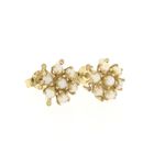 Image 4 of Gold floral stud earrings with pearl