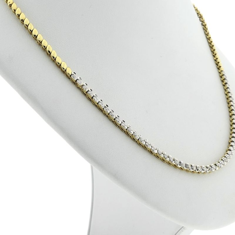 Image 3 of 18K Two-tone gold tennis necklace with 0.49 ct. diamond | 43 cm