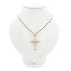 Afbeelding 4 van Bicolor gouden hanger van een kruis met corpus | INRI