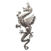 Silver pendant of a dragon