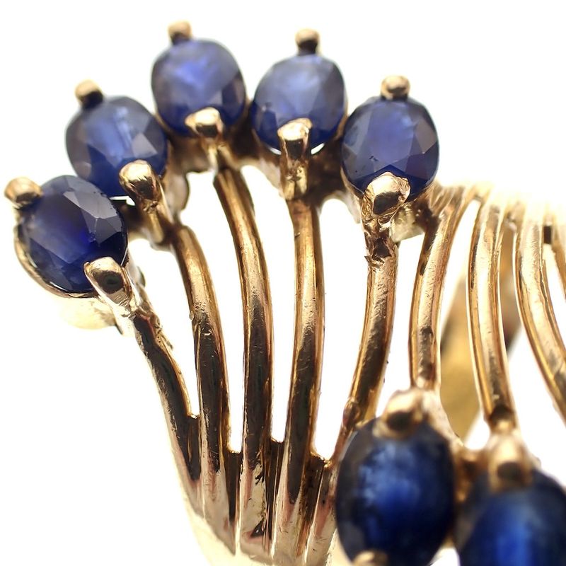 Image 4 of 22 carat gold cocktail ring with sapphire