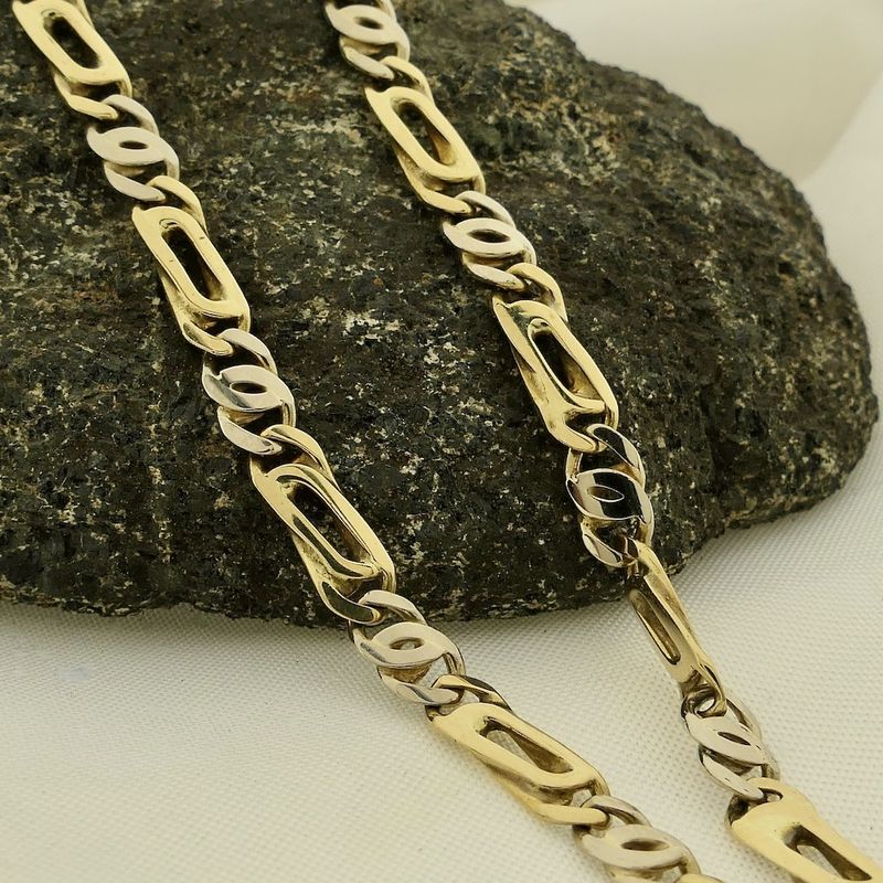 Image 2 of Two-tone gold fantasy link chain | 61.5 cm