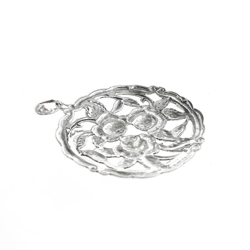 Image 6 of Silver floral pendant