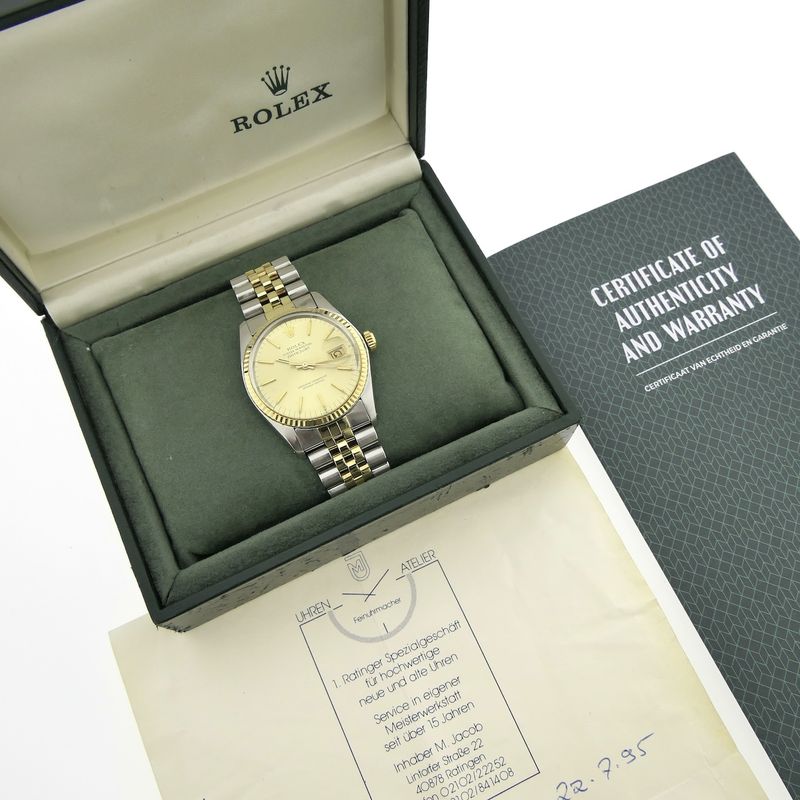 Image 4 of Rolex Datejust 36mm 16013; Vintage 18k gold/steel watch