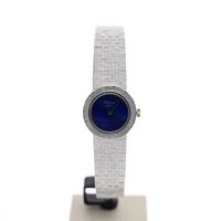 Chopard Geneva Cocktail Watch; Vintage 18k white gold women's watch with a Lapis Lazuli dial