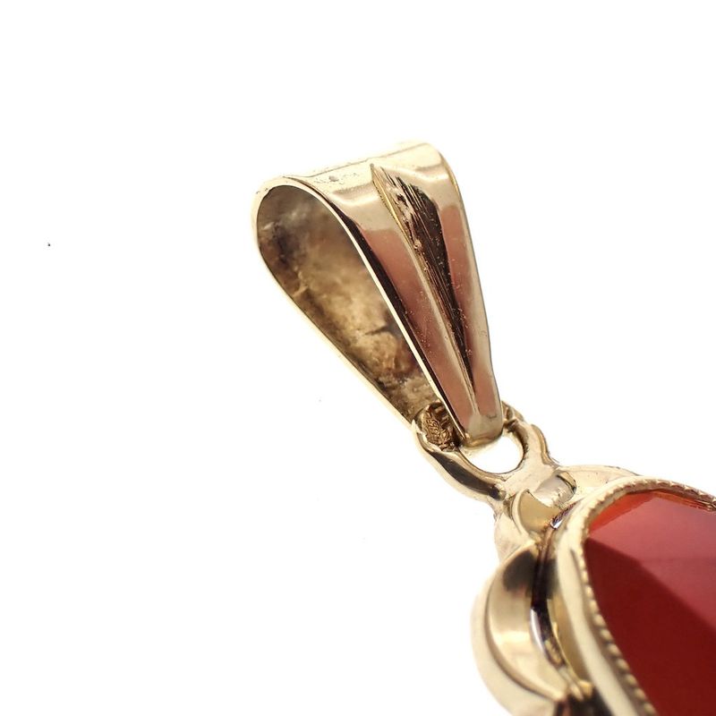 Image 6 of Gold pendant with carnelian | Vintage/antique