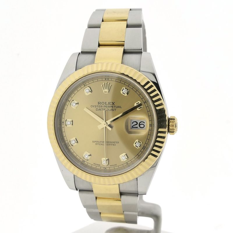 Image 5 of Rolex Datejust 41mm 126333; 18k gold/steel men's watch with diamonds