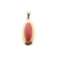 Gold pendant with red coral | Vintage