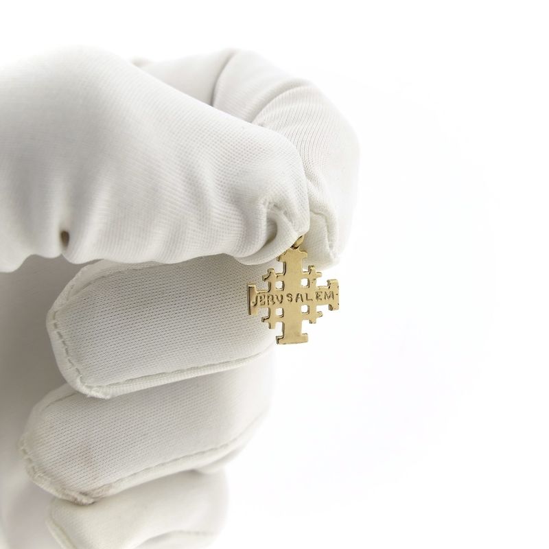 Image 10 of Vintage gold Jerusalem cross pendant