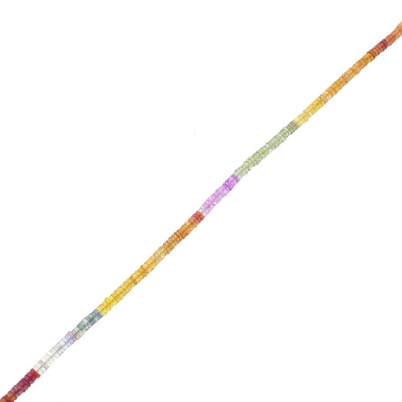 Image 7 of Multicolored sapphire bead necklace with gold clasp | 45 cm