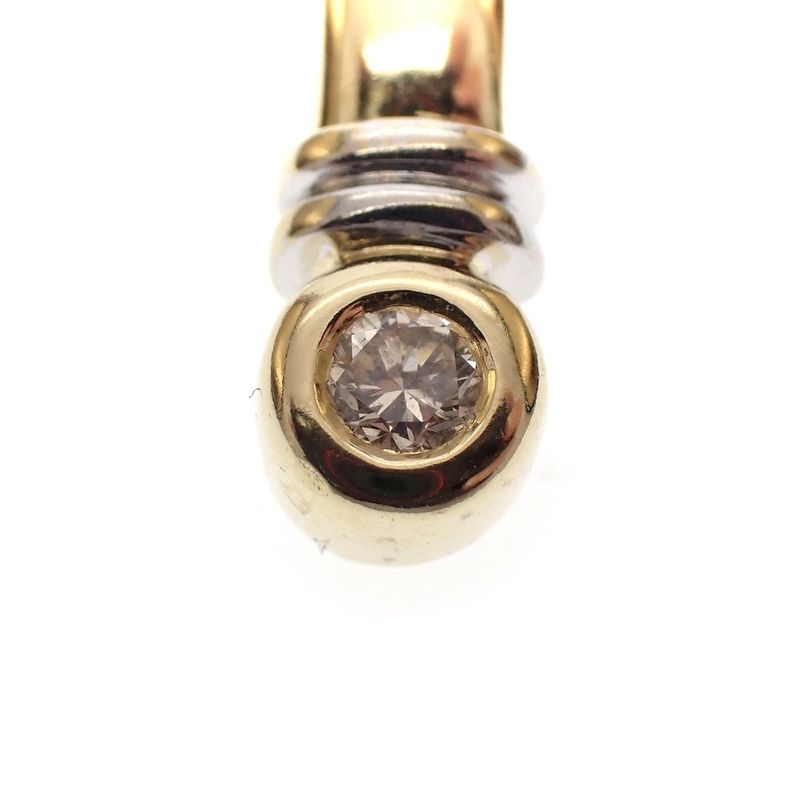 Image 2 of Two-tone gold solitaire pendant with 0.10 ct diamond.