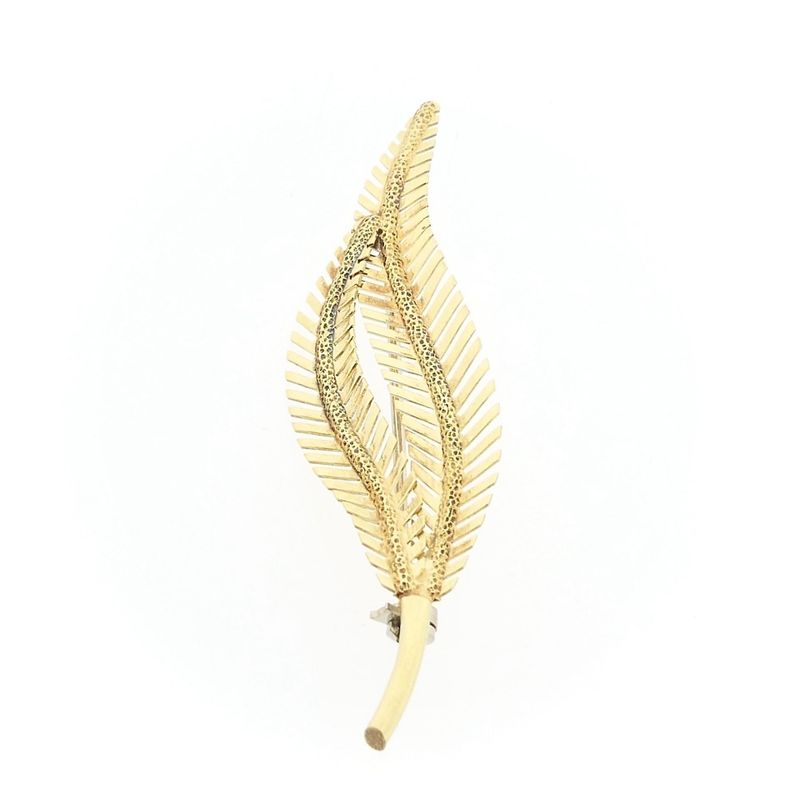 Image 8 of Vintage gold feather brooch