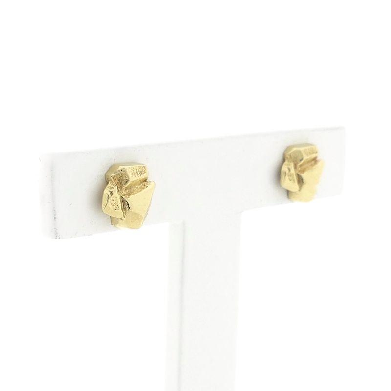 Image 3 of Gold stud earrings; Scandinavian design