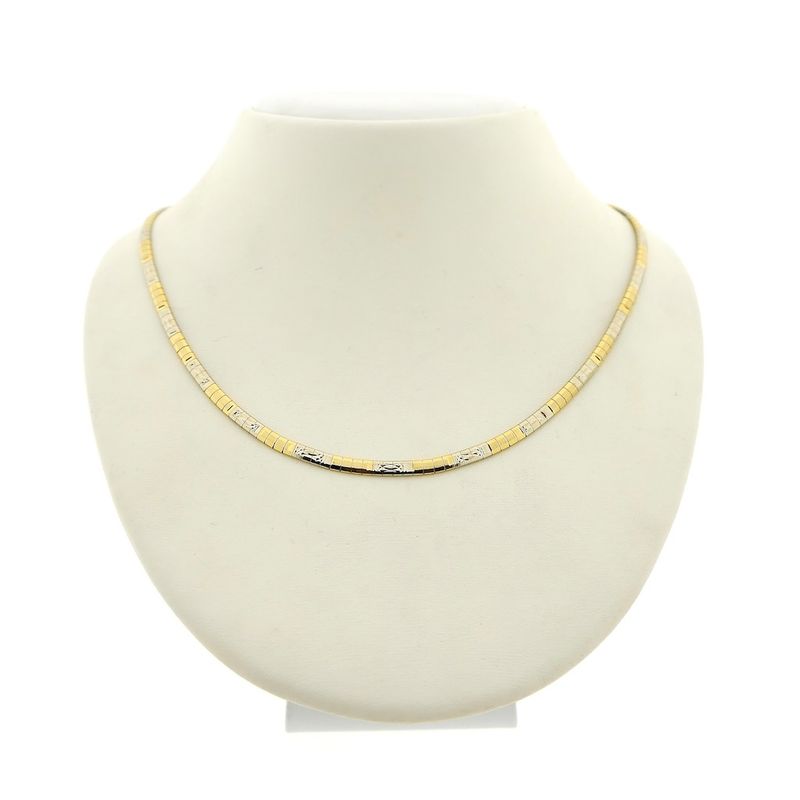 Image 1 of Two-tone gold Omega link necklace