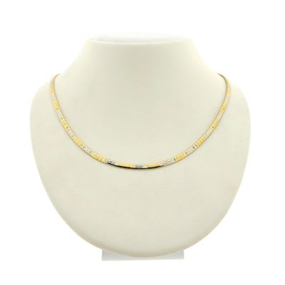 Two-tone gold Omega link necklace Image 1 of Two-tone gold Omega link necklace