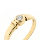 Image 3 of Gold solitaire ring with diamond; 0.14 ct.