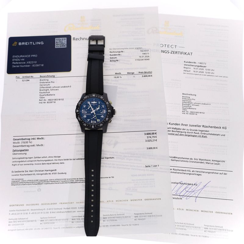 Afbeelding 13 van Breitling Endurance 'Black' X82310; Chronograaf Heren Horloge