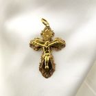Image 7 of Antique gold pendant of a cross with corpus | 19th century