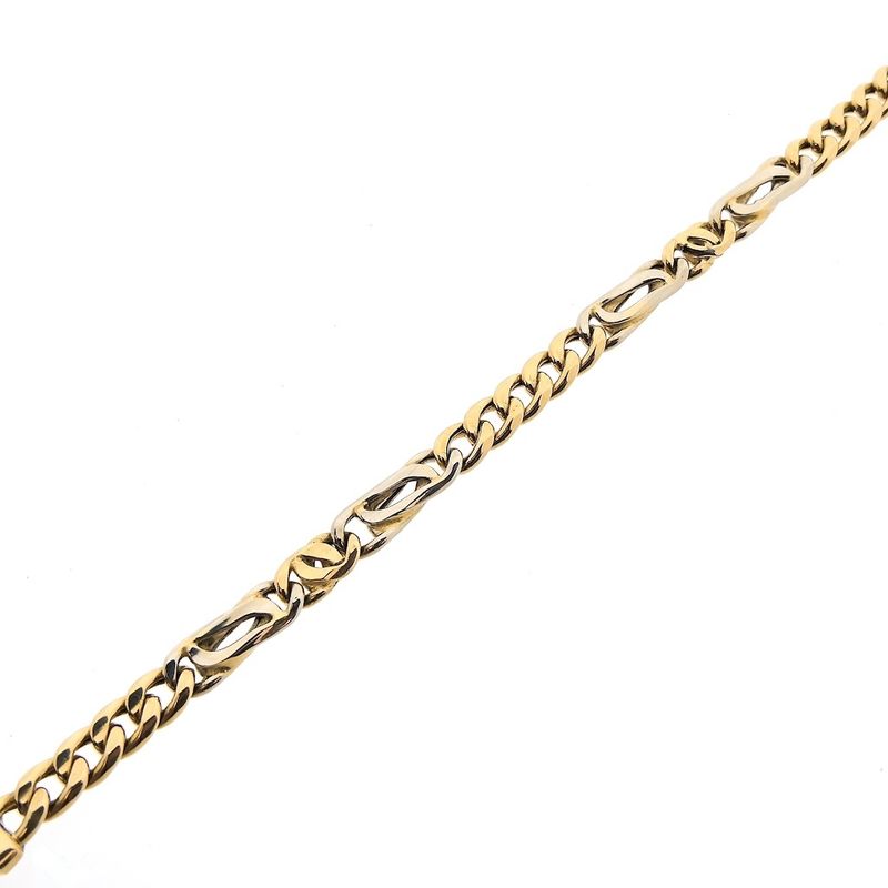 Image 9 of Two-tone gold link bracelet; Manchini