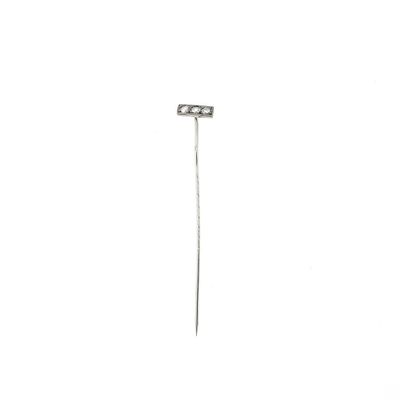 Image 2 of White gold lapel pin with diamonds; 0.15 ct.