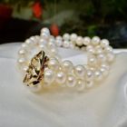 Image 7 of Pearl bracelet with gold clasp; Antique | 20.5 cm