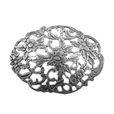 Image 1 of Silver brooch | Floral design