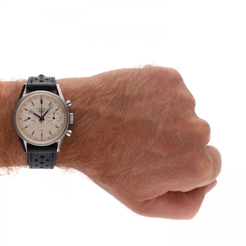 Image 16 of Heuer Carrera 'Red Tachymeter' 3647t; Vintage Watch