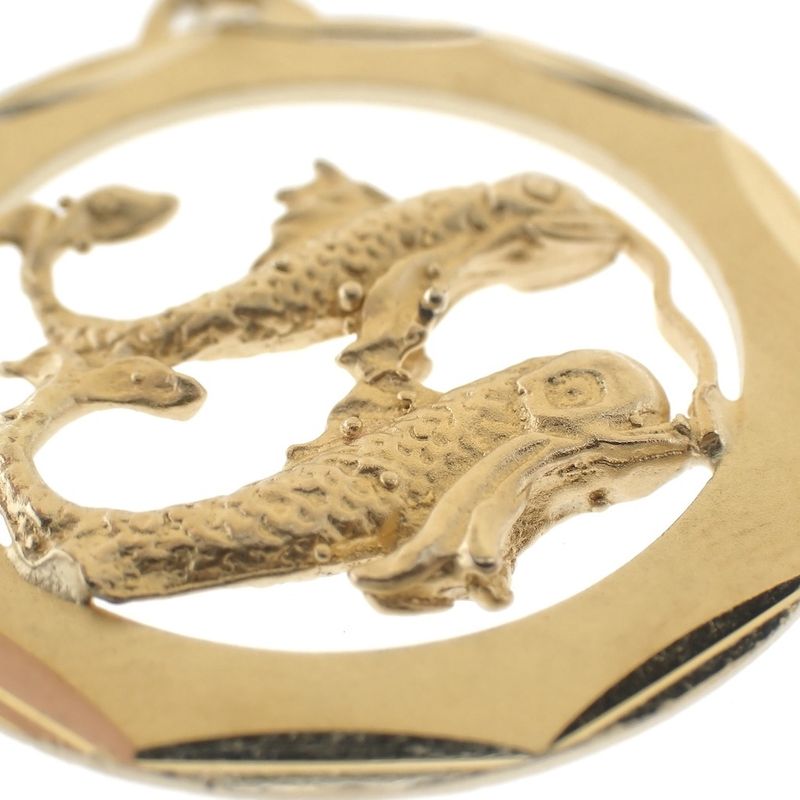 Image 3 of Gold zodiac sign pendant; Pisces