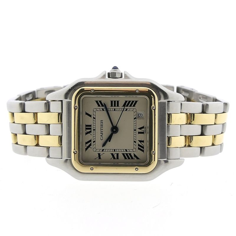 Image 5 of Cartier Panthère '2 Row'; Midsize gold/steel women's watch