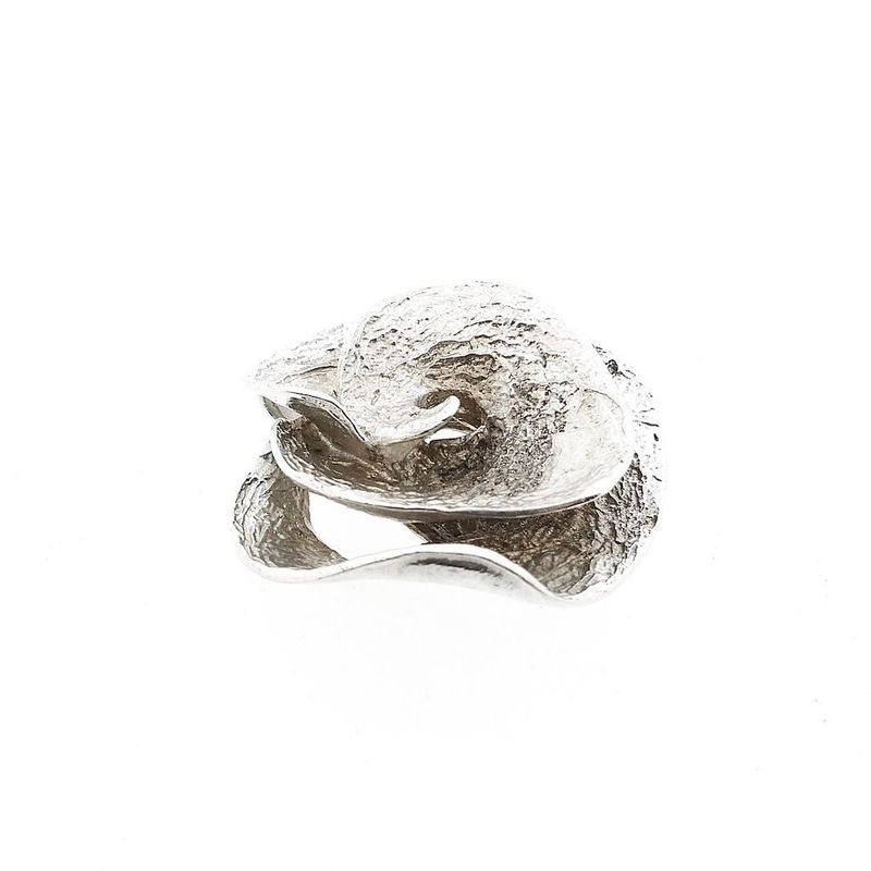 Image 3 of Textured Silver Rose Pendant