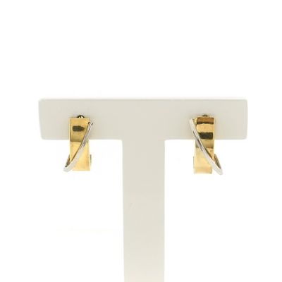 Image 1 of Two-tone gold stud earrings