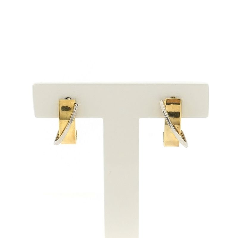 Image 1 of Two-tone gold stud earrings