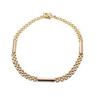 Two-tone gold link bracelet; Men | 19 cm