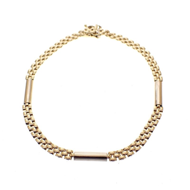 Image 1 of Two-tone gold link bracelet; Men | 19 cm