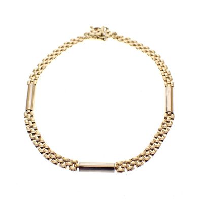 Two-tone gold link bracelet; Men | 19 cm Image 1 of Two-tone gold link bracelet; Men | 19 cm