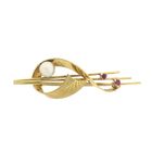 Image 1 of Gold brooch with pearl and ruby