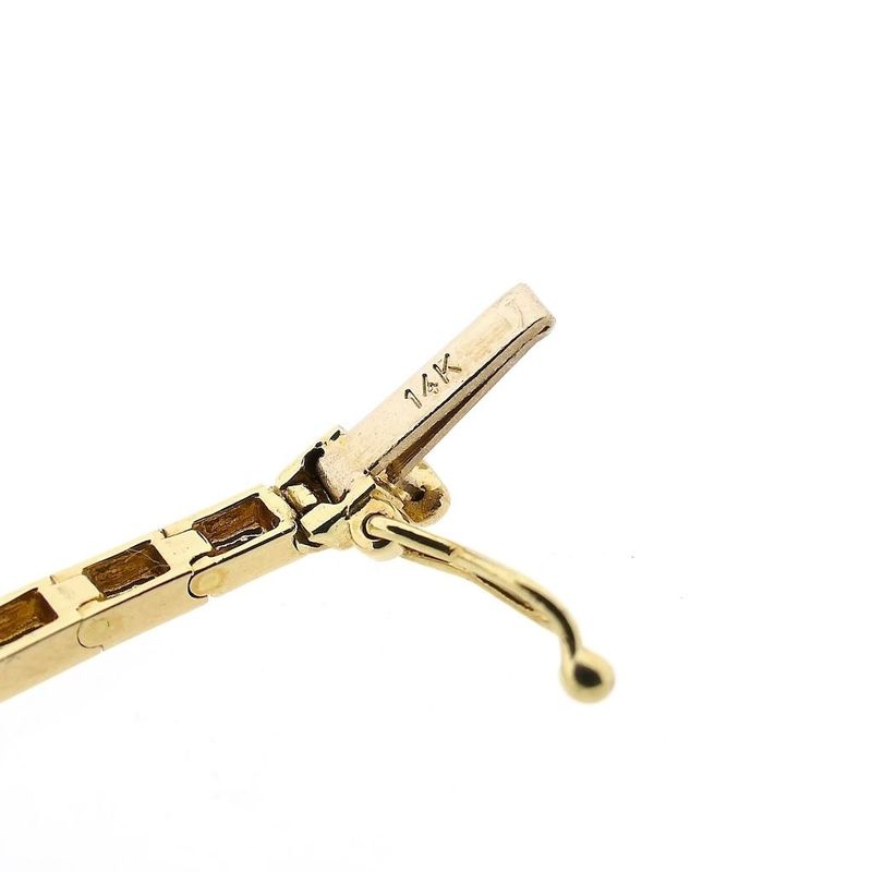 Image 6 of Bicolor Gold Bar Link Bracelet with Zirconia