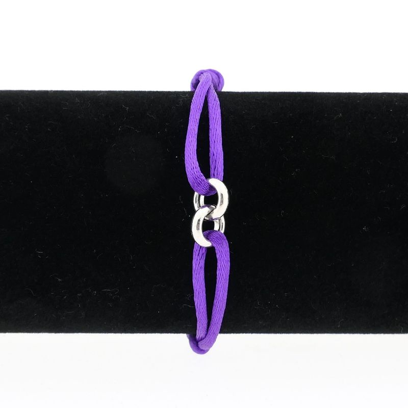 Image 6 of Forever Knots® Handmade Purple Satin Bracelet