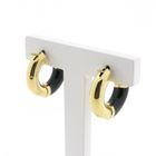 Image 4 of Gold hoop earrings with black enamel | Ø 20.5 mm