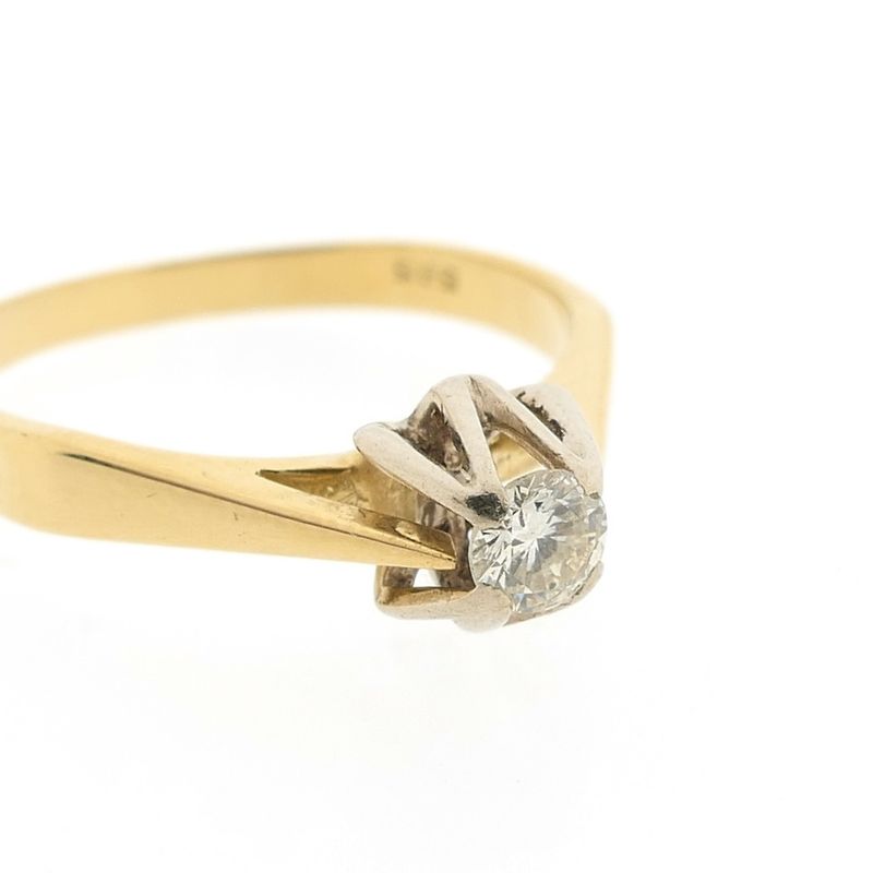 Image 4 of Gold solitaire ring with diamond | 0.20 ct.