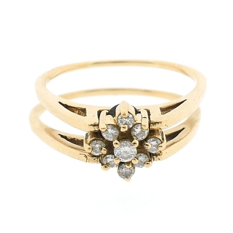 Image 5 of Gold reversible ring set with sapphire and diamond | 0.38 ct.