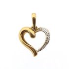 Image 1 of Gold heart pendant with diamonds | 0.015 ct.