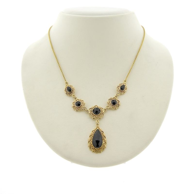 Image 1 of Antique gold necklace with garnet stones