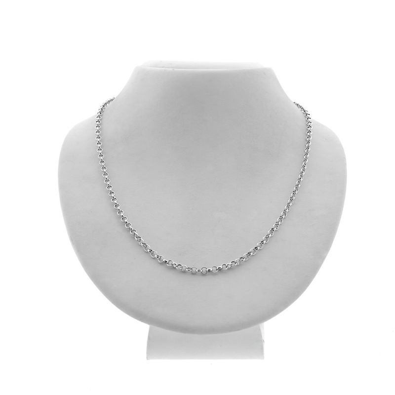 Image 1 of Silver jasseron link chain | 70 cm