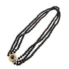 Image 4 of Antique glass bead necklace with gold clasp