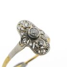 Image 3 of 18Kt. Bicolor ring with rose-cut diamonds; Art Deco | Approx. 0.15 ct.