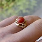 Image 11 of Gold ring with red coral | Antique