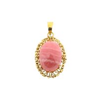 Vintage Gold Pendant with Rhodochrosite