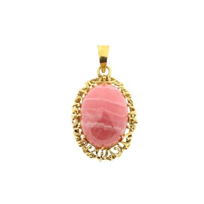 Image 1 of Vintage Gold Pendant with Rhodochrosite